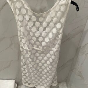Laundry brand white dress with attached slip never worn